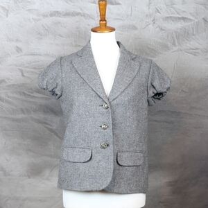 Moschino gray virgin wool short sleeve blazer 4
